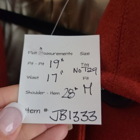 Bob Timberlake Size M Wool Rust Colored Double Breasted Pea Coat - Picture 16 of 16